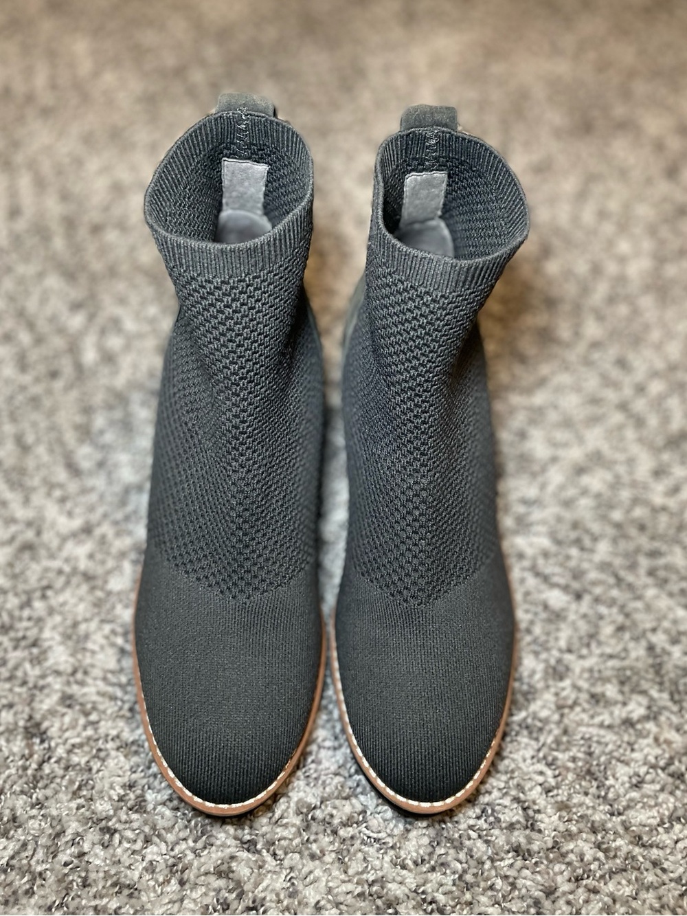 Eileen Fisher Women's Gray Stretch Knit Wedge Booties‎ Ankle Boots 8 Shoes